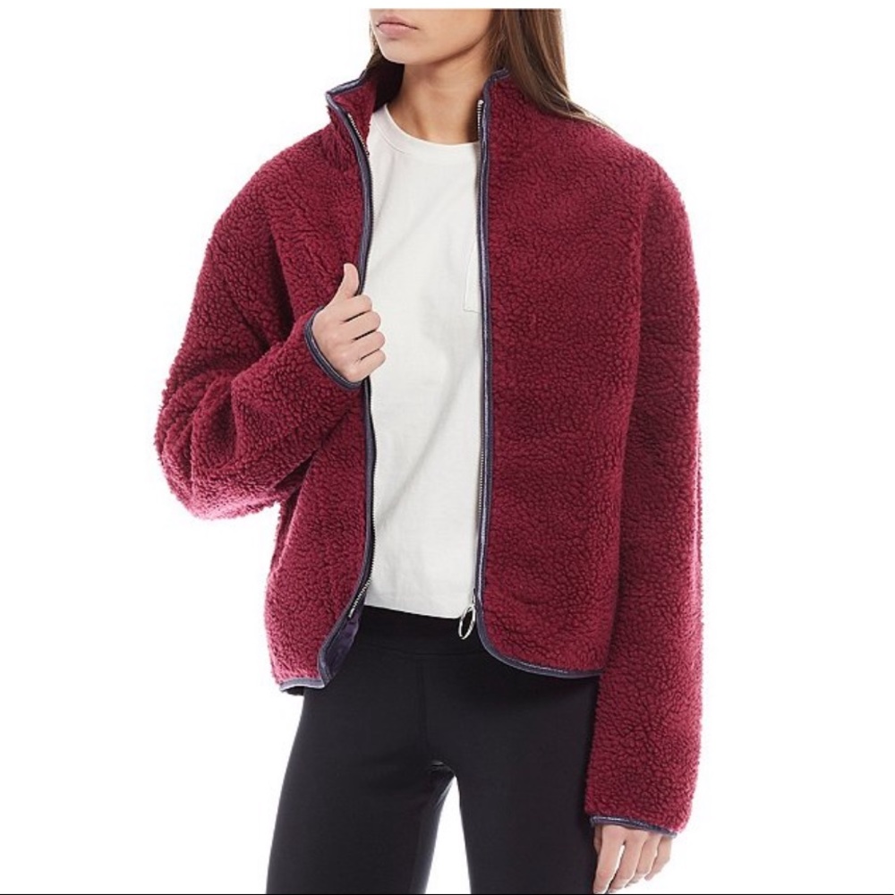 Ivory Ella Full Zip Faux-Sherpa Jacket NWT Small